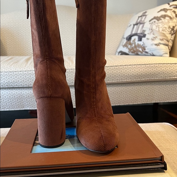 Nine West Stretch Brown Corduroy Ankle BootsSz 8 - Picture 4 of 5